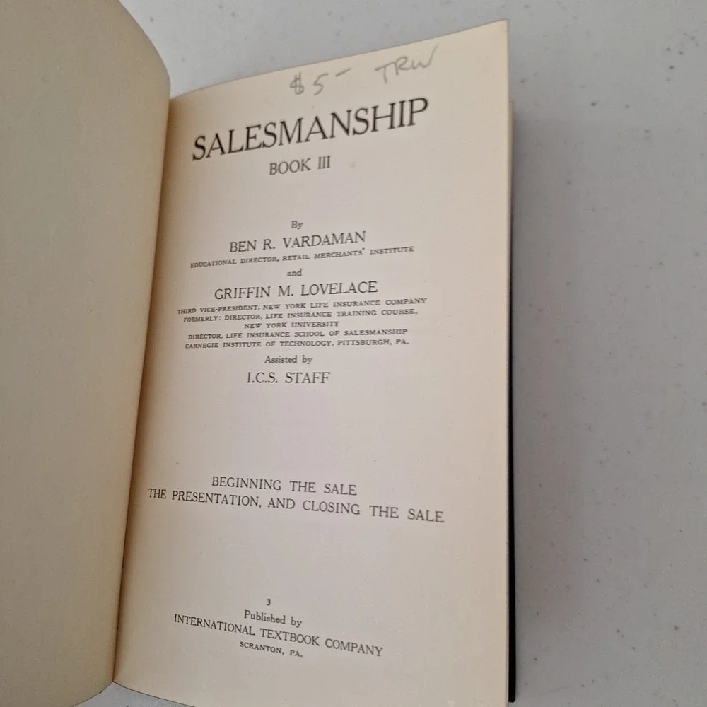 RARE 1926 International Textbook Company Salesmanship #3 Beginning The Sale